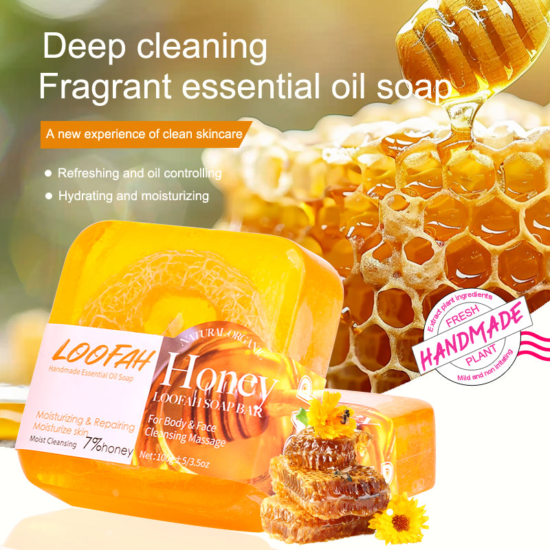 Honey Luffa Soap Bar - 100g Exfoliating Body Cleanser