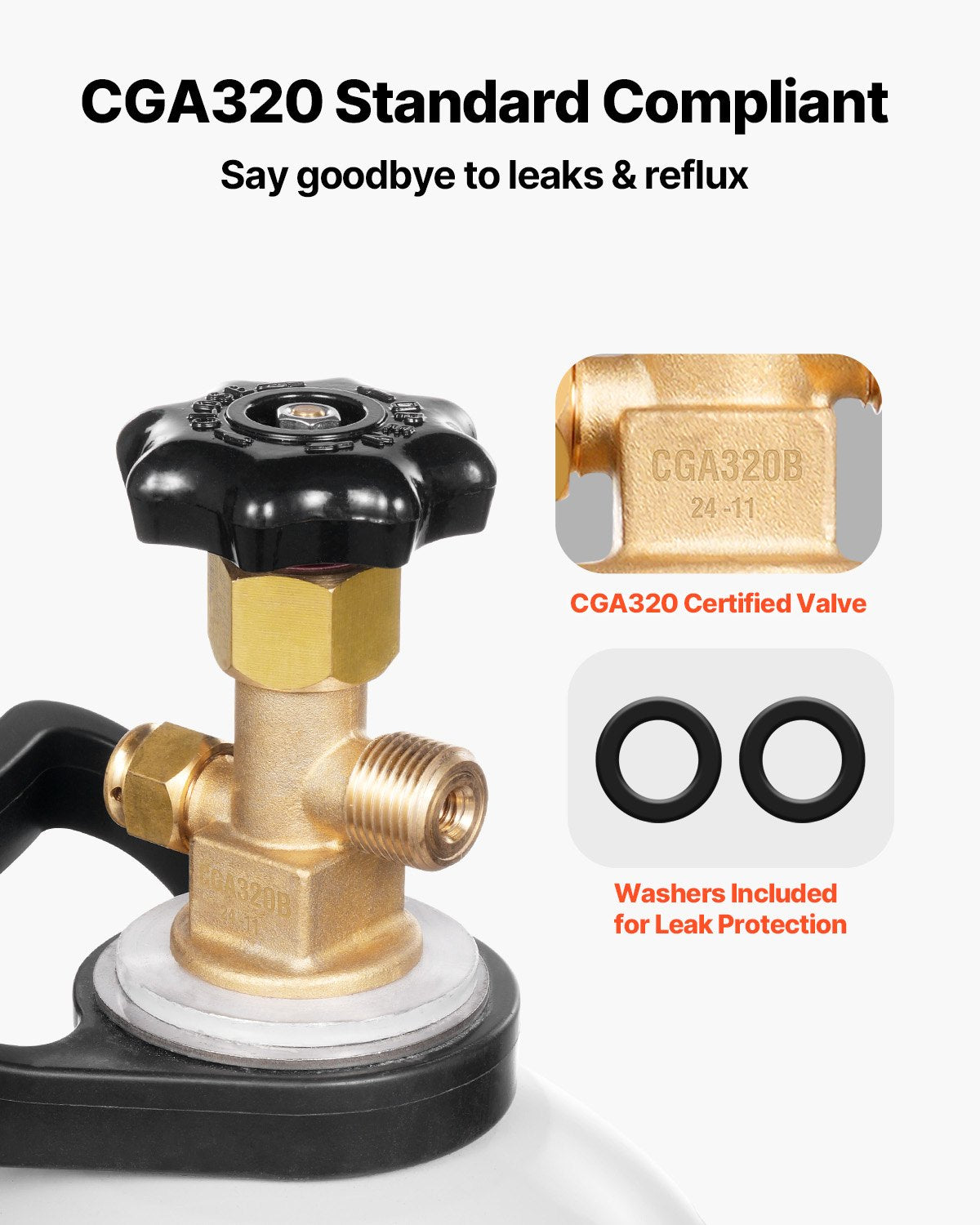 20 lbs CO2 Tank - Durable Aluminum Cylinder with CGA320 Valve