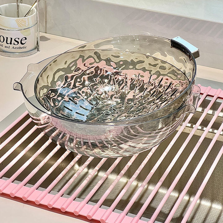 Double-Layer Drain Basket for Kitchen Washing and Vegetable Storage
