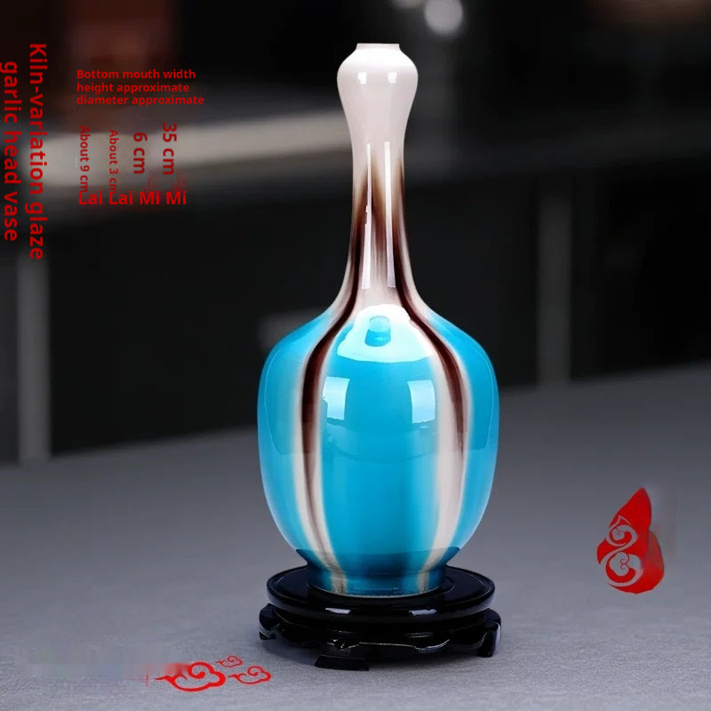 Color Changing Glazed Ceramic Vase - Neo-Chinese Style Home Decor
