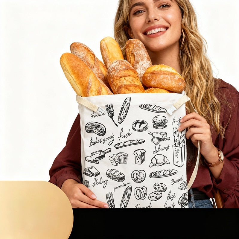 Beeswax Food Wrap Bag - Eco-Friendly Bread Storage 43x33cm