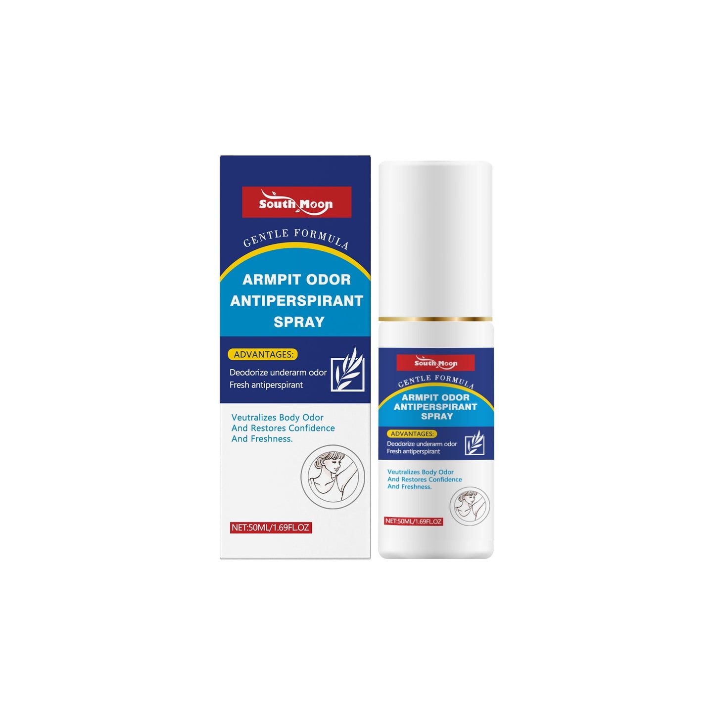 Armpit Odor Antiperspirant Spray 50ml Deodorant for Body Freshness