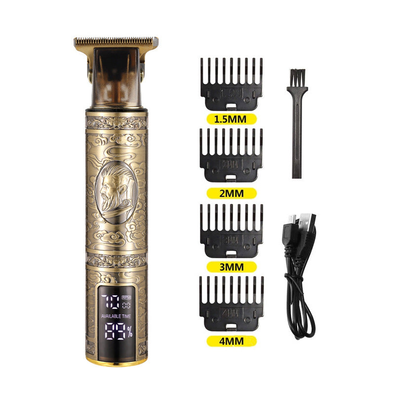 Rechargeable Stainless Steel Hair Clipper Digital Display