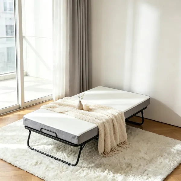 Portable Folding Bed with High-Density Foam Mattress