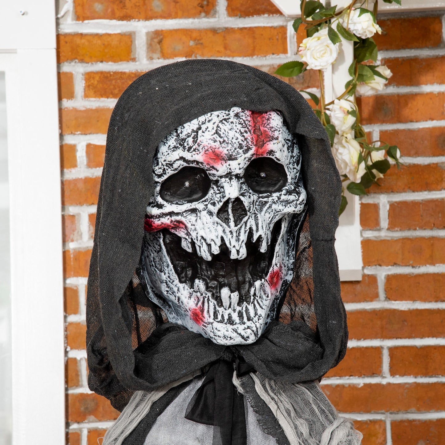 74" Life Size Animated Halloween Skeleton Witch Prop with Sound & Motion