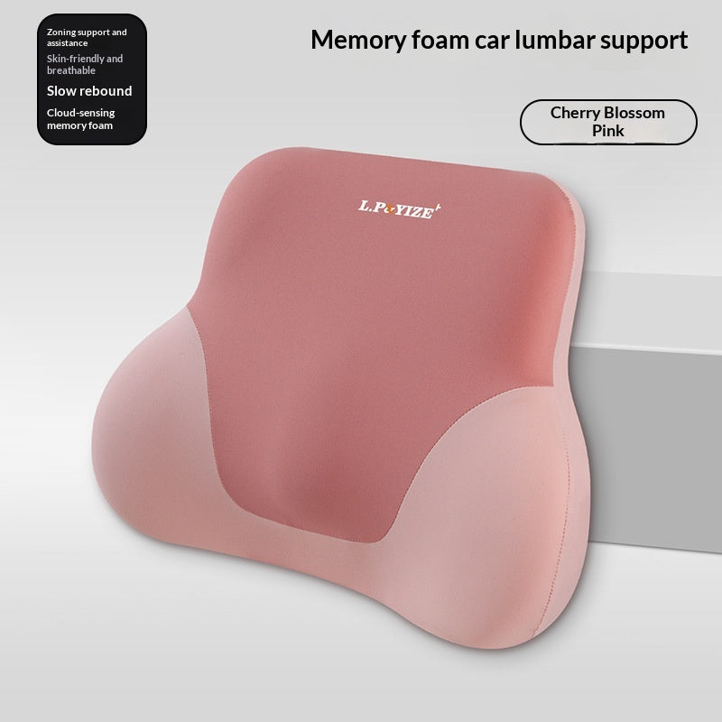 Car Headrest Neck Support Pillow Memory Foam - Adjustable Lumbar & Waist Cushions