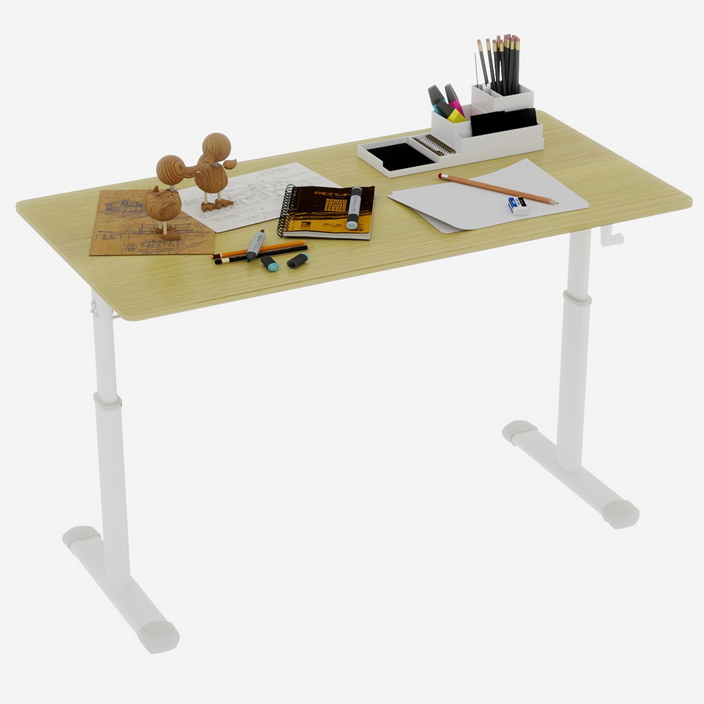 Height Adjustable Study Desk for Home Office - 60cm x 120cm
