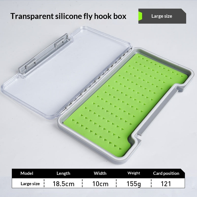 Transparent Waterproof Silicone Fly Hook Storage Box - Multiple Sizes