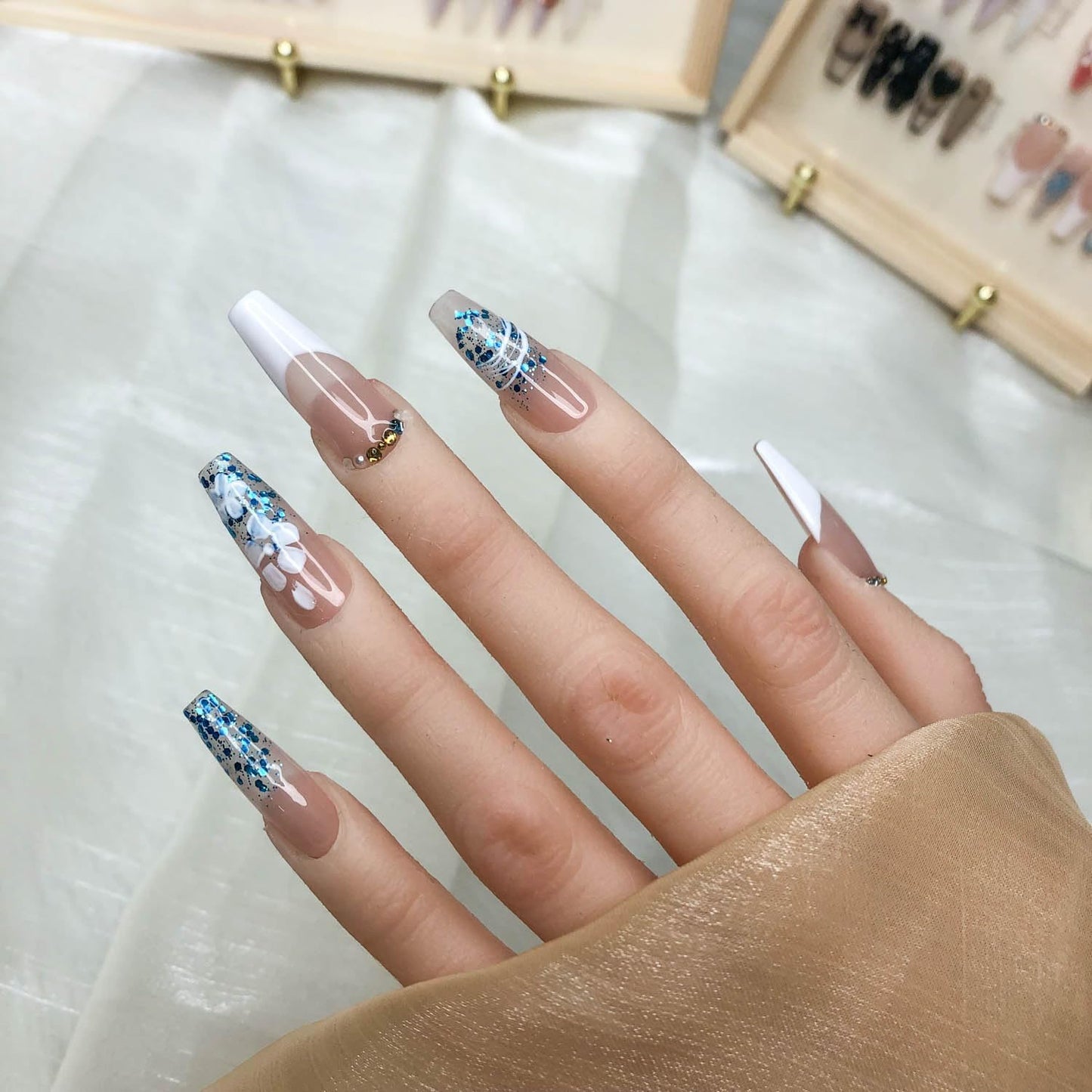Handmade Acrylic Press-On Nails Kit - Reusable False Nail Set