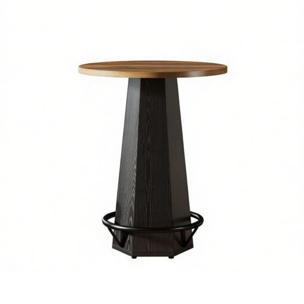 31.5" Round Bar Table with Unique Hexagonal Base