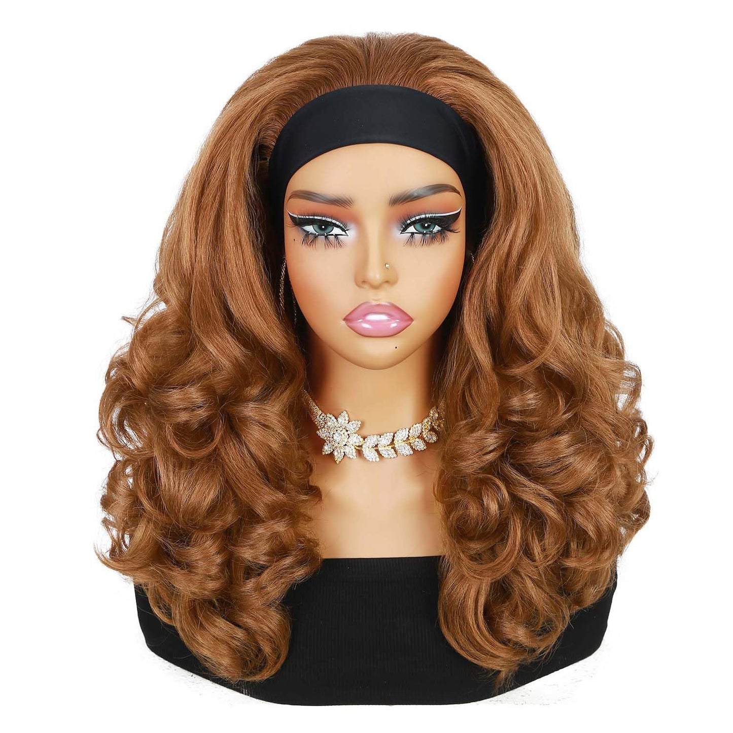 Natural Fluffy Small Curl Headband Wig for Women - Synthetic, All Sizes & Colors