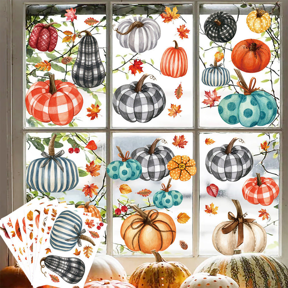 Thanksgiving Window Clings - 9 Sheets Fall Decor Stickers