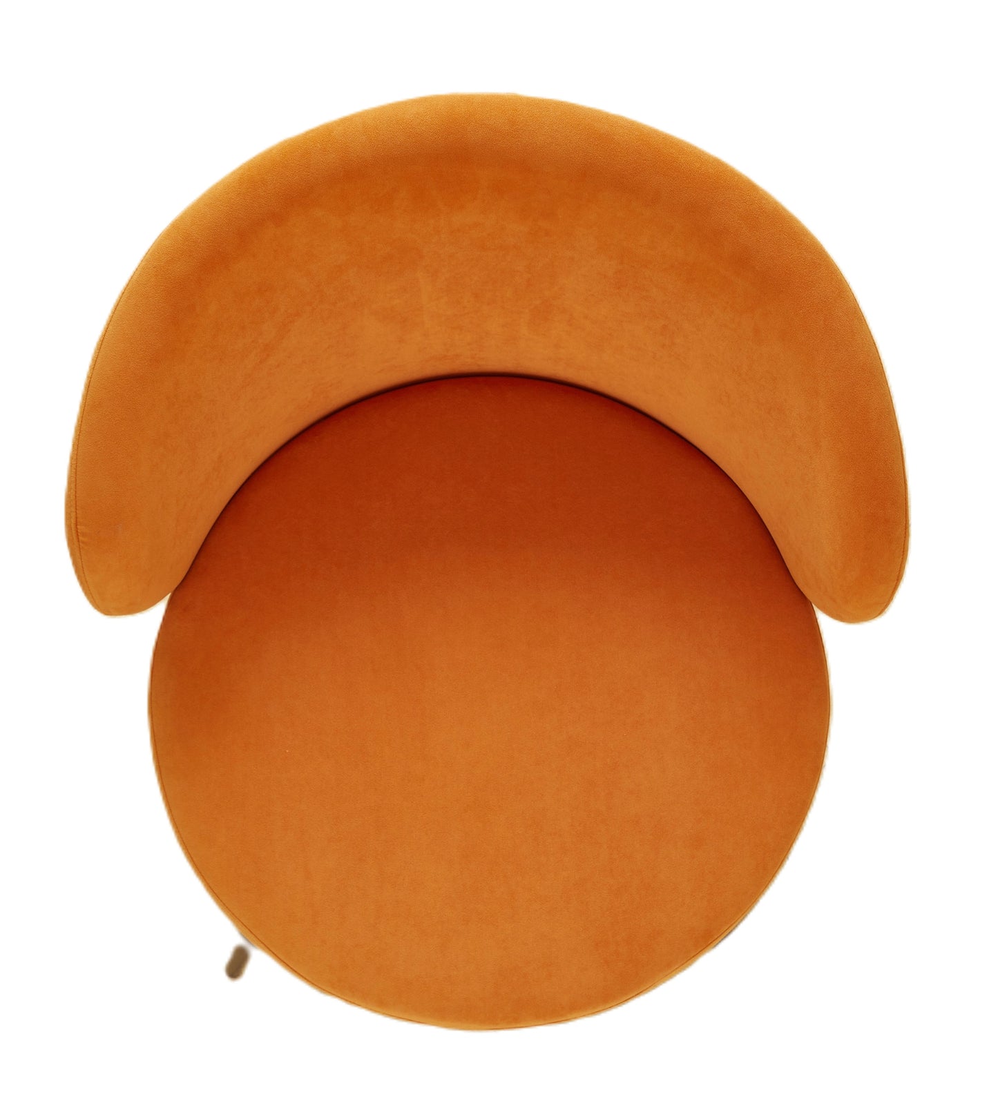 Round Velvet Accent Chair, Mid-Century Modern Upholstered Armchair