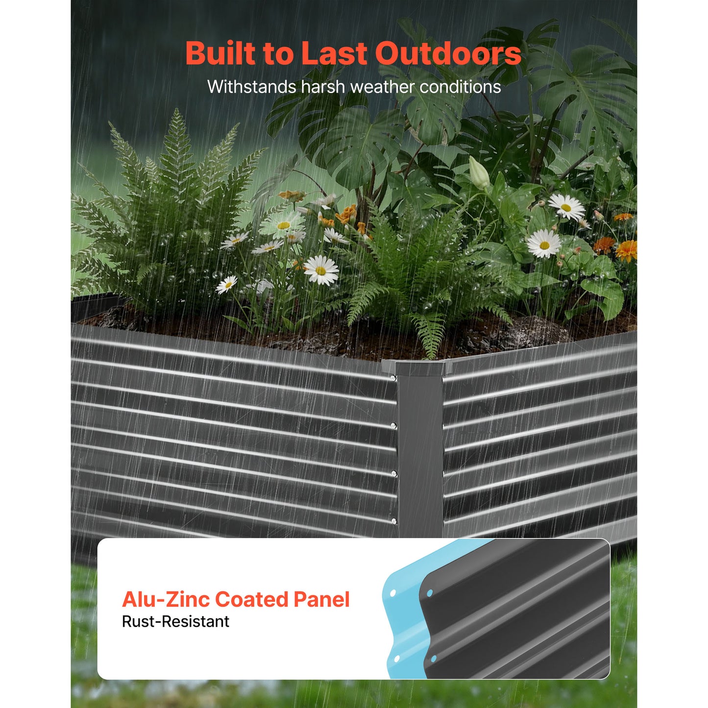 Galvanized Raised Garden Beds Set - 6.67 x 3.35 ft Outdoor Planter Boxes Kit with Gloves