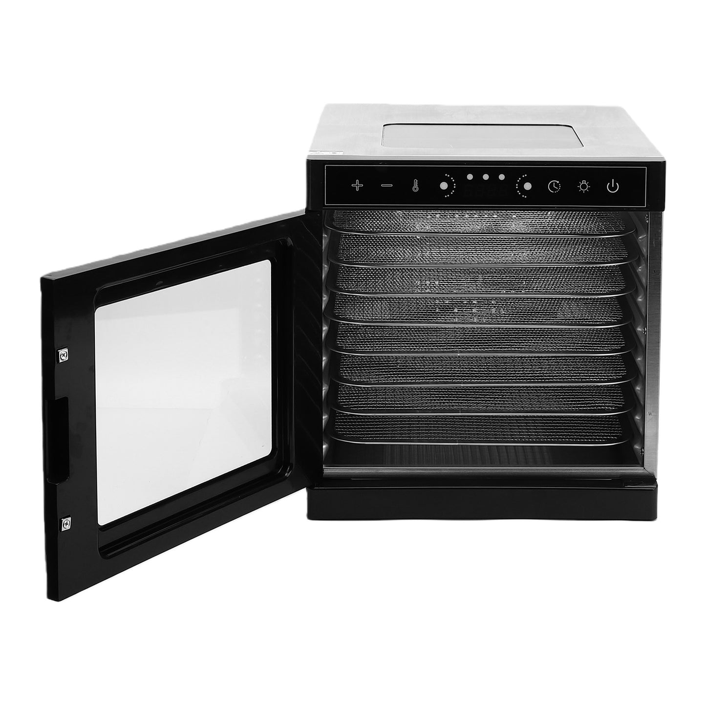 Food Dehydrator With Viewing Window, 8 Stainless Steel Trays Dryer,