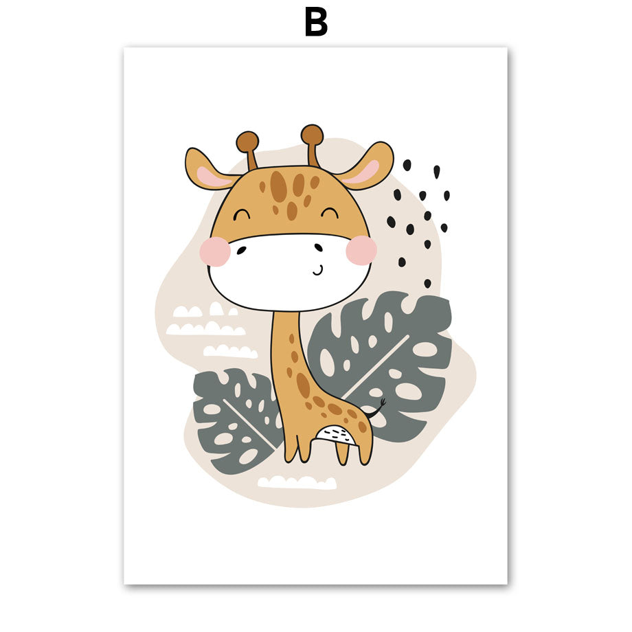 Cute Animal Print Scandinavian Posters for Room Decoration - Multiple Sizes & Styles