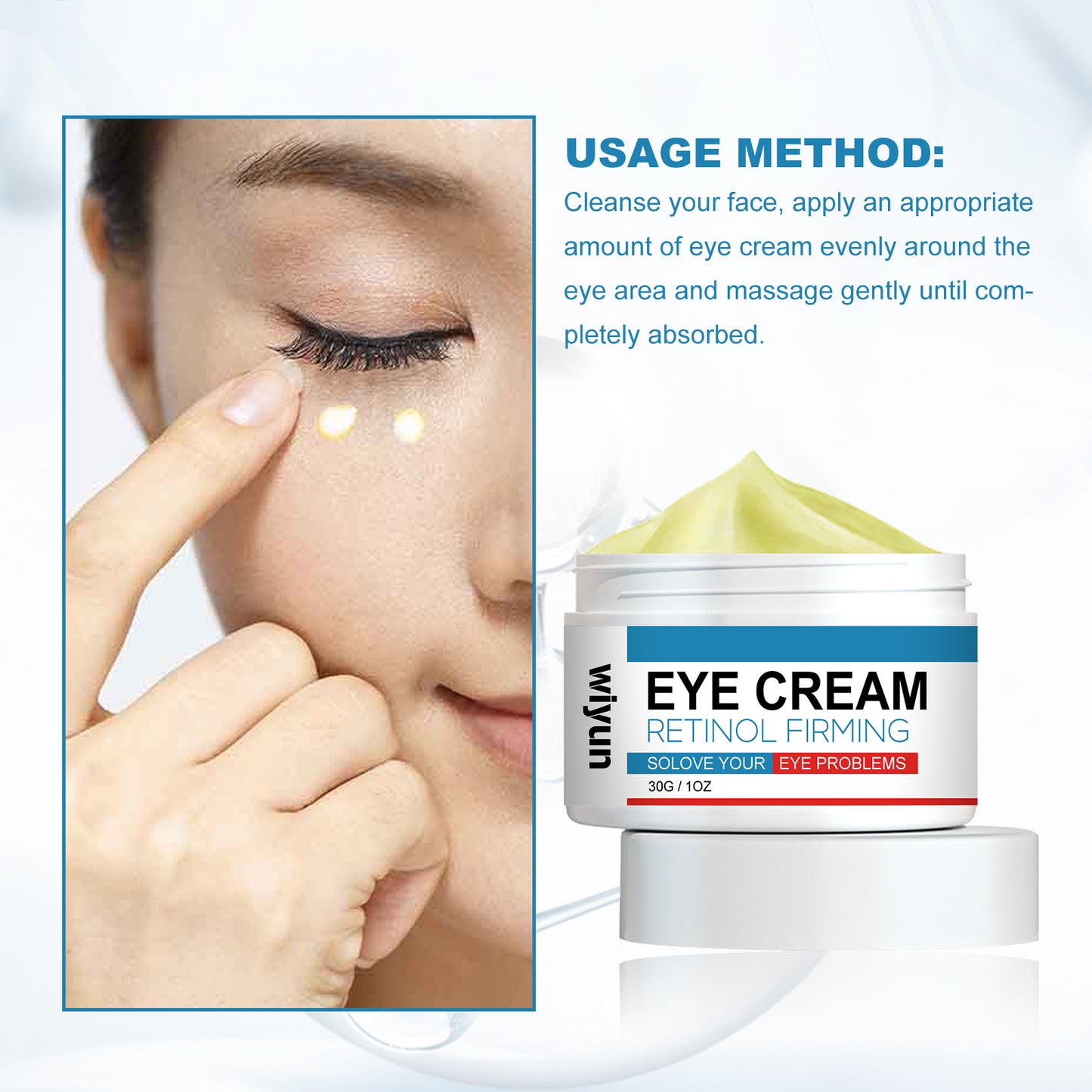 Retinol Anti-Aging Eye Cream with Hyaluronic Acid for Fine Lines & Puffiness
