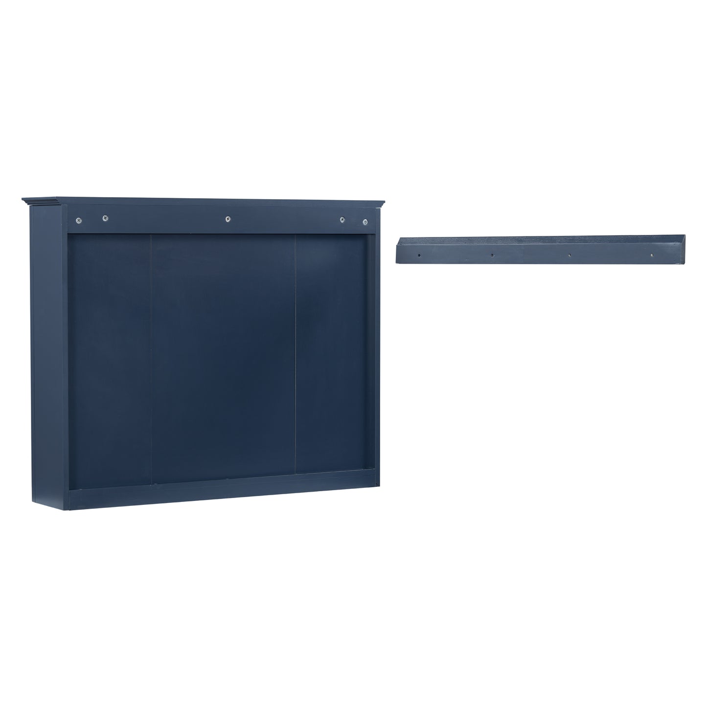 35'' x 28'' Wall Mounted Bathroom Storage Cabinet with Mirror - Blue
