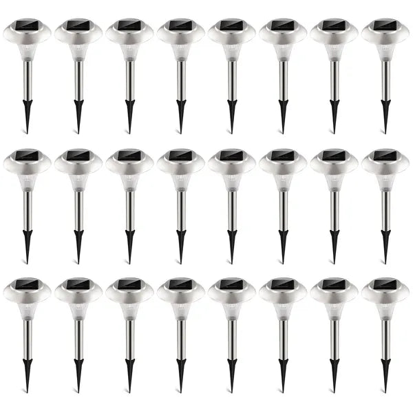 24 Pack Solar Pathway Lights Outdoor Waterproof Landscape Lamps with Color Changing LEDs