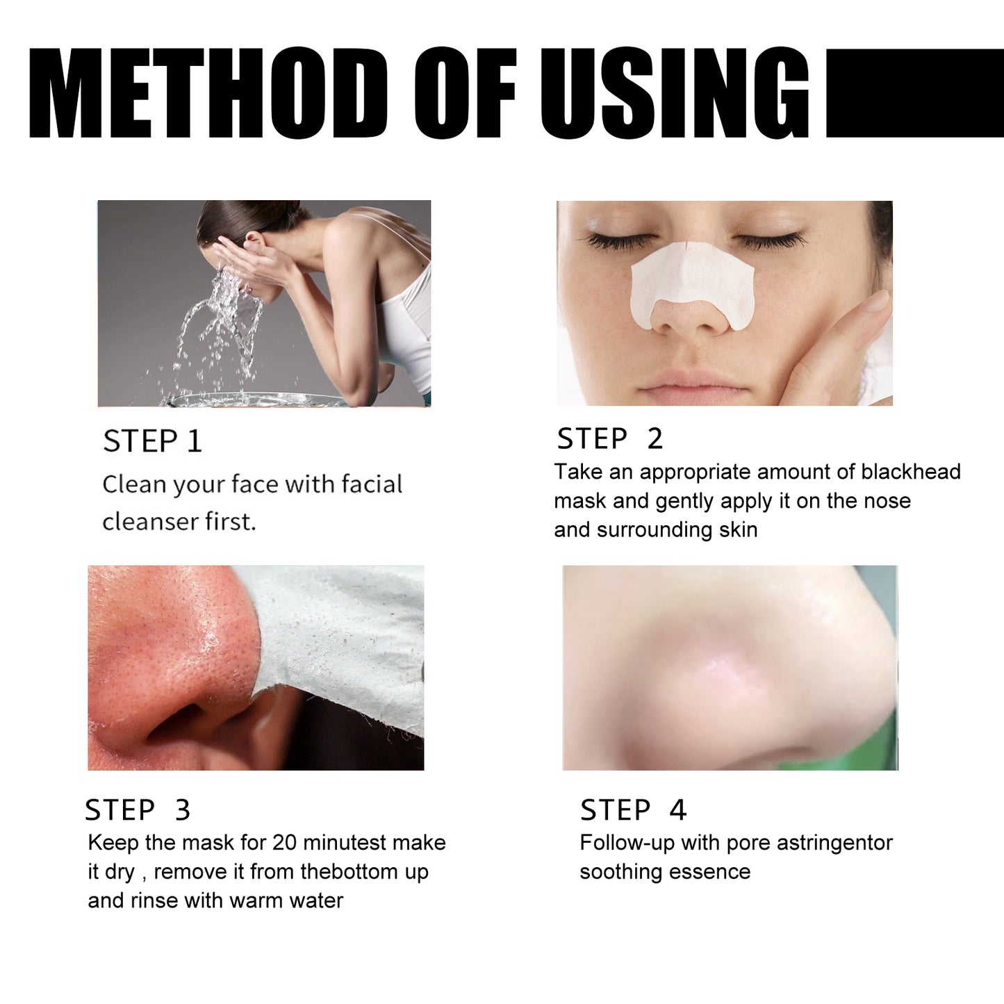 Blackhead Removal Nasal Mask - Deep Pore Cleansing Charcoal Peel-Off Mask
