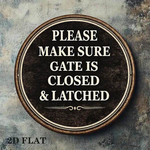 Vintage Safety Warning Door Sign - Please Ensure Door is Closed