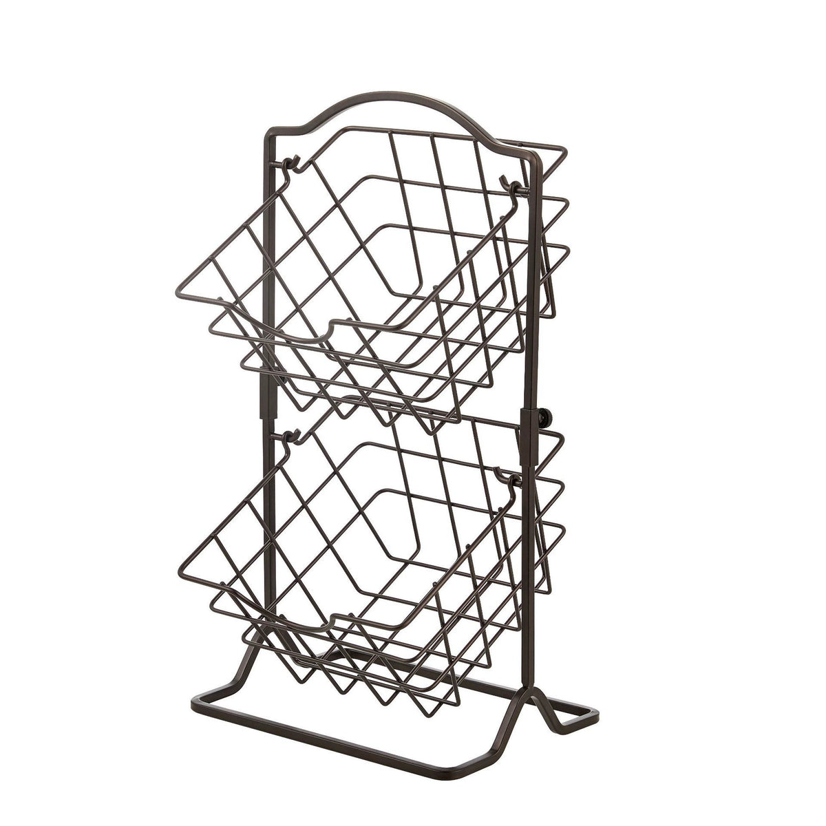 Three-Tier Metal Vegetable and Snack Storage Rack - Foldable Kitchen Organizer