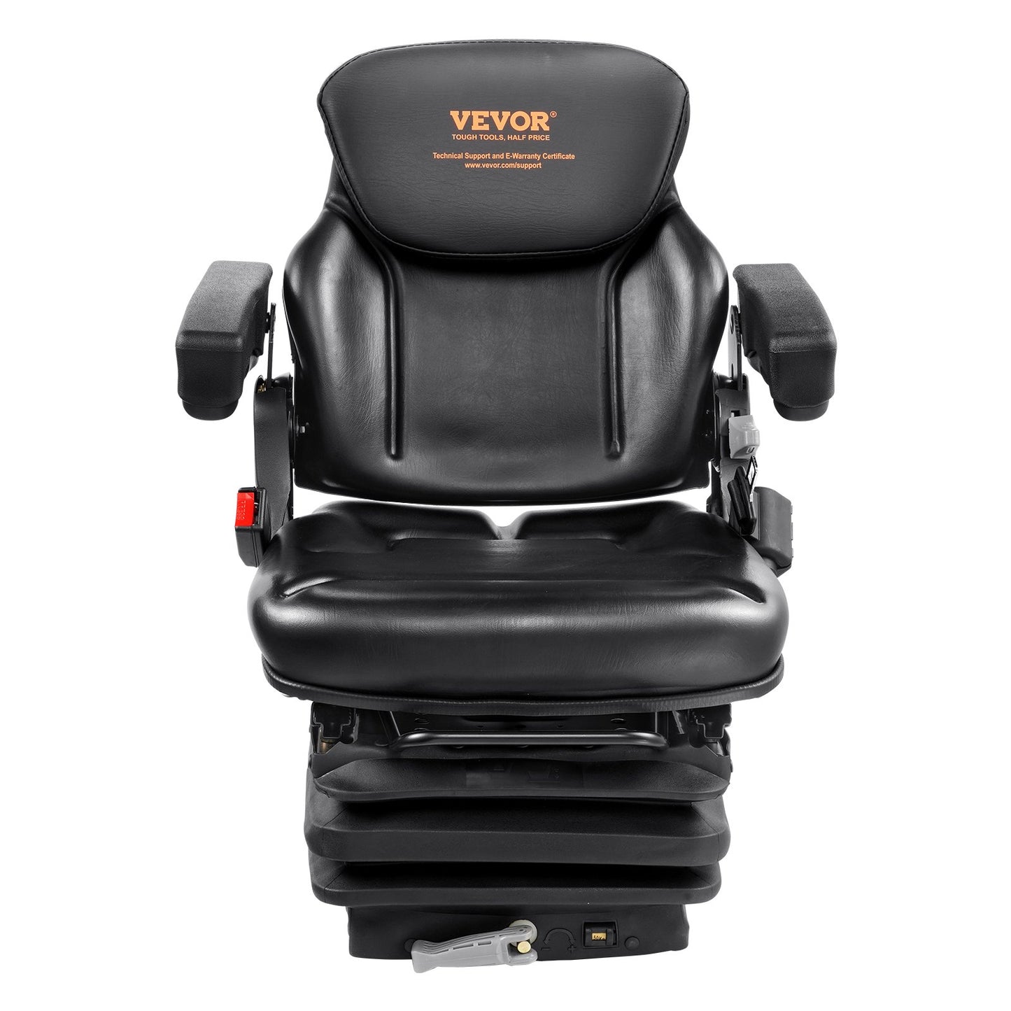 Universal Tractor Seat with Suspension, Adjustable Back & Armrests