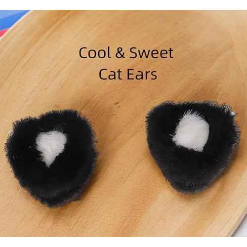 4pcs Cute Plush Cat Ear Hair Clips - Fluffy Dog Frog Cat Ears Claw Clips Soft Small Bangs Claw Clips, Green Black Fuzzy Animal Eyes Mini Hair Clips Accessories for Women Decoration