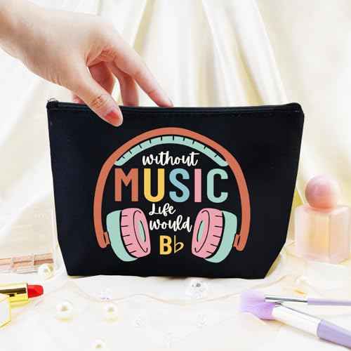 Music Gifts for Women Musical Teacher Gift for Women Music Bag Gift for Musical Lovers Student Musician Gifts for Female Friends Sister Festival Accessories Musician Makeup Bag