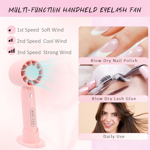 EMEDA Lash Shampoo Kit 2.02 fl oz Lash Cleaning Kit with Rechargeable Fan Dryer/Brush/Rinse Bottle, Oil-free Cleanser Wash for Extensions & Clusters & Natural Eyelashes, Cleaner for Eyelash Care