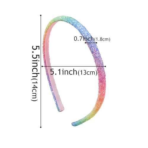 10PCS Glitter Headbands for Girls Rainbow Headbands Toddlers Kids Thin Sparkle Hair Band for Birthday Party Hair Accessories