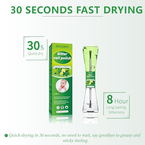 Nail Biting Treatment for Kids, Nail Biting Prevention, No Bite Nail Polish, Thumb Sucking Deterrent, Protect & Repair 2 in1 Double Effect, Help Kids & Adults Stop Nail Biting 0.34Fl Oz(10ML)