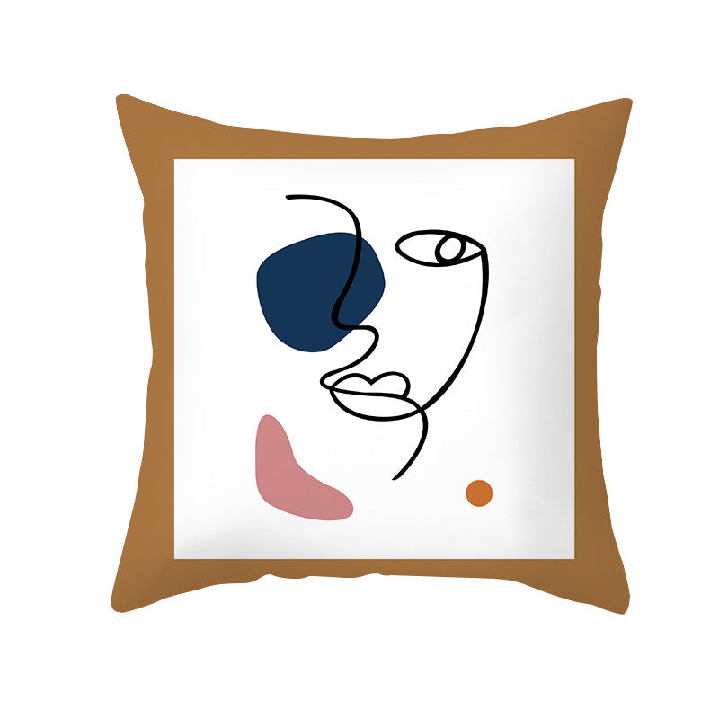 Abstract Art Cushion Cover 45x45cm - Soft Plush Nordic Style Sofa Pillowcase
