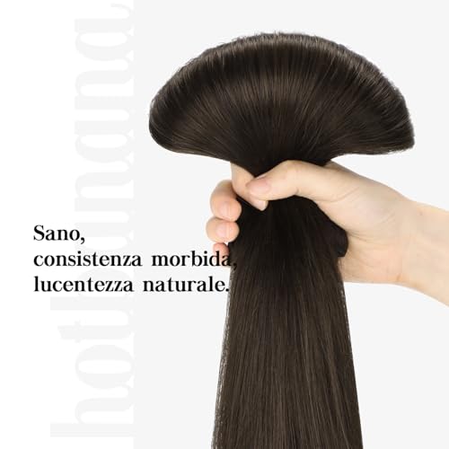 HOTBANANA Human Hair Clip in Hair Extensions, Dark Brown 120g Clip in Hair Extensions Real Human Hair Straight Remy Hair 22 Inch 7pcs