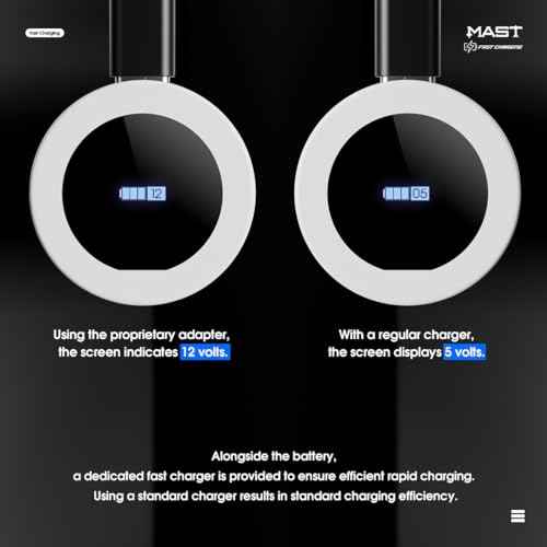 Mast Tattoo Flyb Wireless Tattoo Battery Power Supply for Tattoo Pen Machine, Cordless RCA Jack, Fast Charger Tattoo Battery