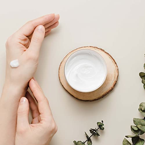 Houseables Lotion Jars, Lotion Container, Cosmetic Jars with Lids, Body Butter Containers, Travel Pots for Creams, Makeup, Moisturizer, Storage, Refillable, Empty, Small, Plastic, White, 4 OZ, 12 PK