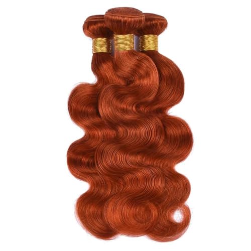 Bundles Human Hair 26 28 30 Inch Orange Giginger Orange 350 Body Wave Human Hair Bundles Unprocessed Brazilian Virgin Hair Double Weft Quick Weave for Black Women