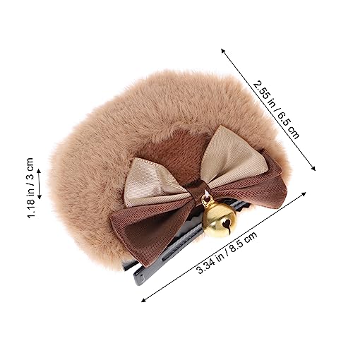 FRCOLOR 2 Pairs Bear Ear Hair Clips - Cute Women's Barrettes & Animal Ears Headband - Kawaii Anime Hair Accessories