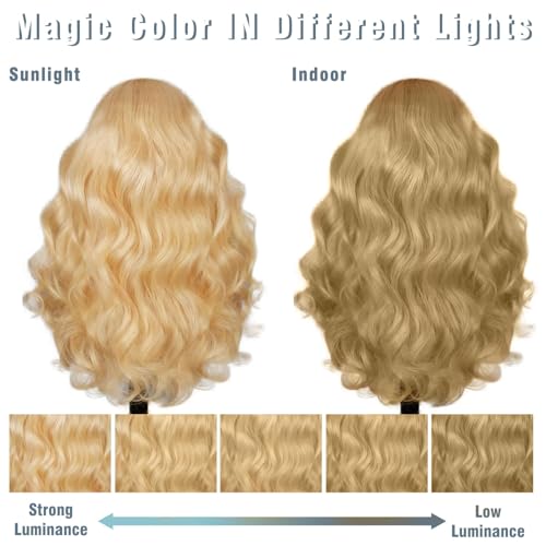 Honey Blonde Lace Front Wig Human Hair 13x4 Hd Lace Frontal Wigs 150% Density Honey Blonde Wig 27# Colored Body Wave Wigs Pre Plucked With Baby Hair 32Inch