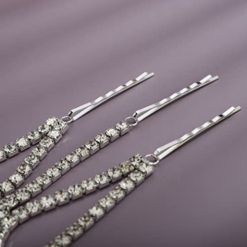 YERTTER Bohemian Full Silver Gold Rhinestone Chain Colorful Crystal HeadChain Clip Drop Pendant HeadPieces Forehead Headband Hair Accessories for Wedding Brides Party Prom Costume