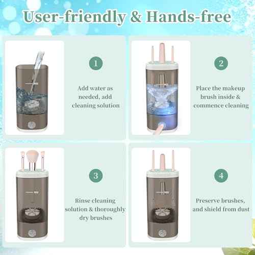 Electric Makeup Brush Cleaner Machine, Ultimate Efficient Automatic Cleaner for All Types of Makeup Brushes- Black