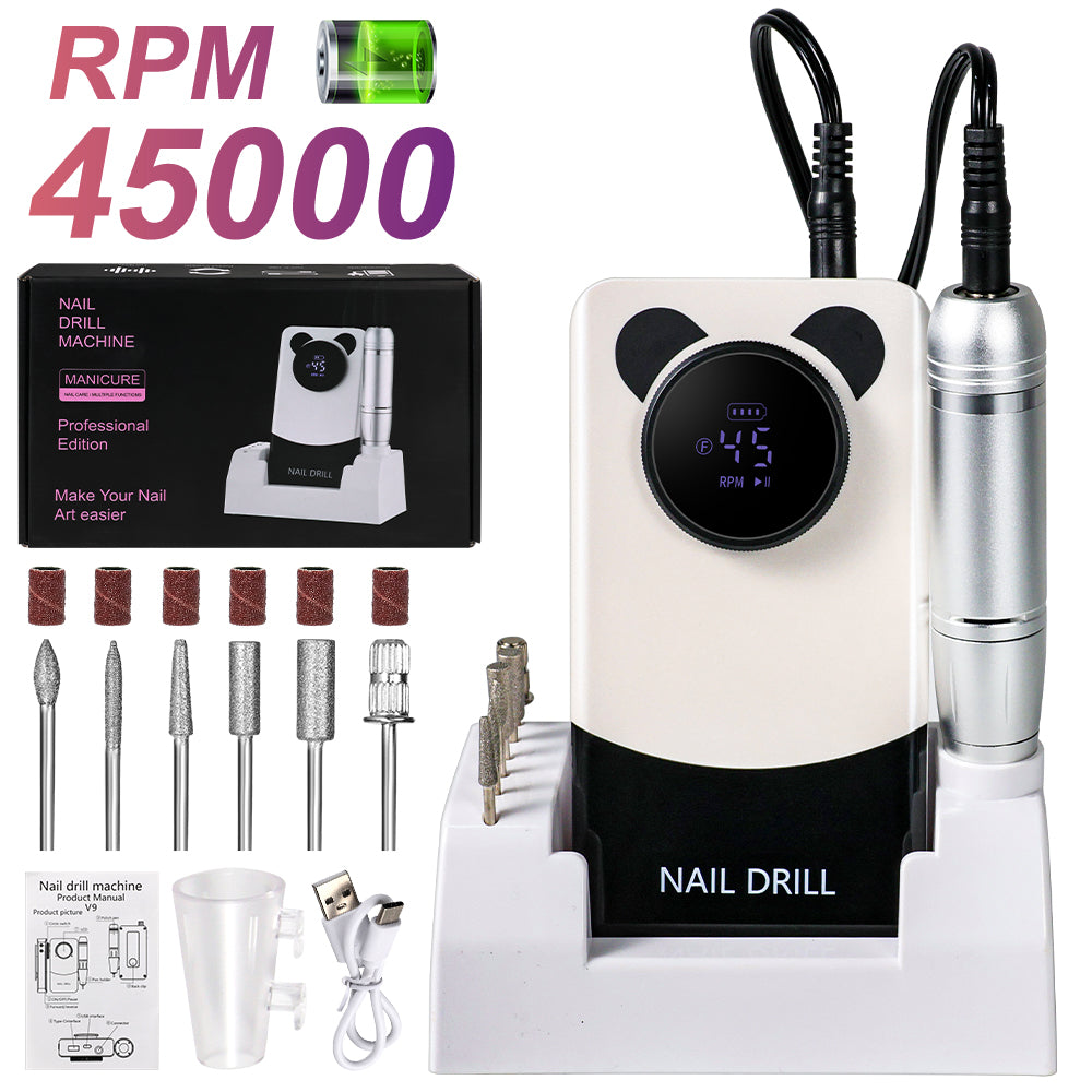 Professional Electric Nail Drill Kit - 45,000 RPM Rechargeable Nail File