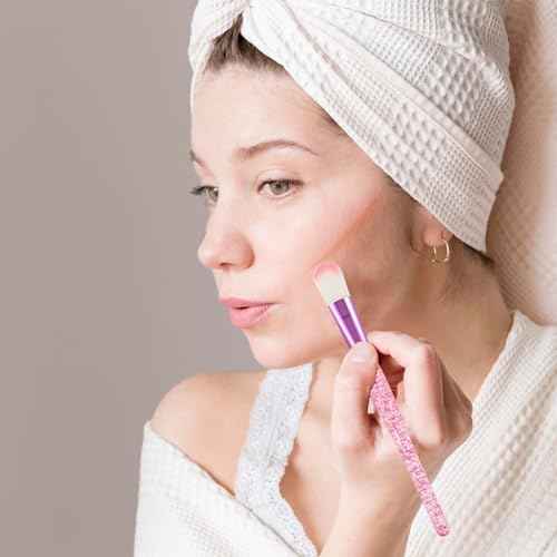 10 PCS Glitter Crystal Makeup Brush Set Cute Makeup Brushes Bling Professional Concealer Eye Shadow Eyeliner Blush Lip Blending Synthetic Brushes Tools Kit Face Cosmetics Blending Brushes for Women