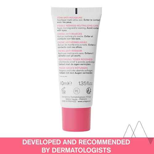 Uriage Roseliane Anti-Redness Cream with Green Pearls, Shea Butter, Ginseng & Algae Extracts | Soothes, Hydrates, Reduces Visible Redness, Paraben-Free, Non-Comedogenic, 40 mL / 1.35 oz