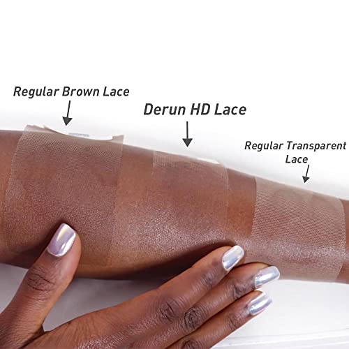 Derun 5x5 Real HD Lace Closure Wigs Human Hair 180% Density Invisible Swiss Lace Front Body Wave Pre-plucked with Baby Hair Wig for Women (30 Inch, 5¡¿5 BW)