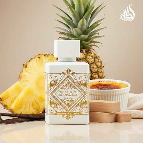 Lattafa Bade'e Al Oud Honor & Glory - Fruity, Vanilla, Warm Spicy, Woody - Eau de Parfum Long-Lasting Fragrance for Unisex, 3.40 Ounce / 100 ml