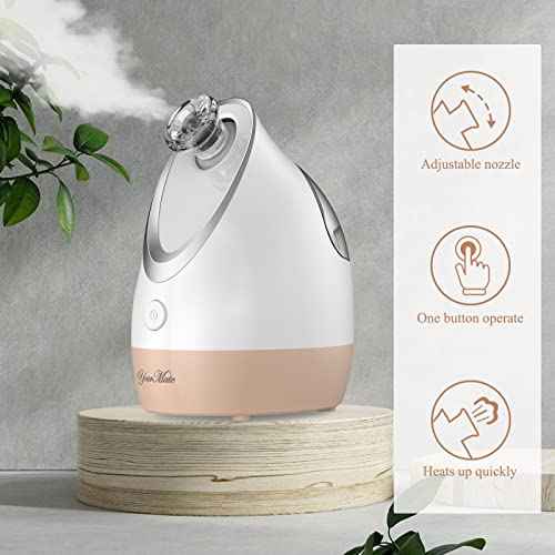 YourMate Facial Steamer Nano Ionic Face Steamer, Adjustable Nozzle with Aromatherapy Warm Mist for Sinuses Moisturizing Unclogs Pores, Facial Vaporizador