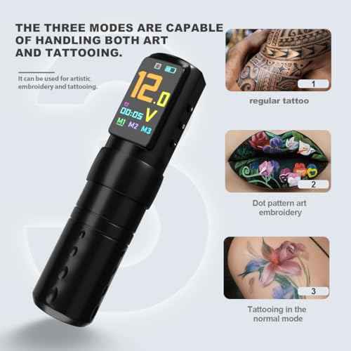 OZER Wireless Tattoo Pen Set 2000mAh Tattoo Gun Kit is Suitable for Professionals to Use It Contains 20 Tattoo Ink Cartridts 8 Colorants 1 Bottle of Black Ink and One Skin Care Practice Aaccessory