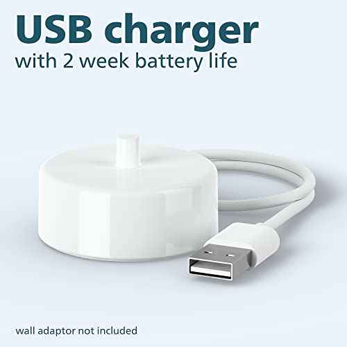 Philips Sonicare 4100 Rechargeable Electric Toothbrush, with Pressure Sensor, 2 Intensity Settings, SmarTimer and QuadPacer, 14-Day Battery Life, White, Model HX3681/23