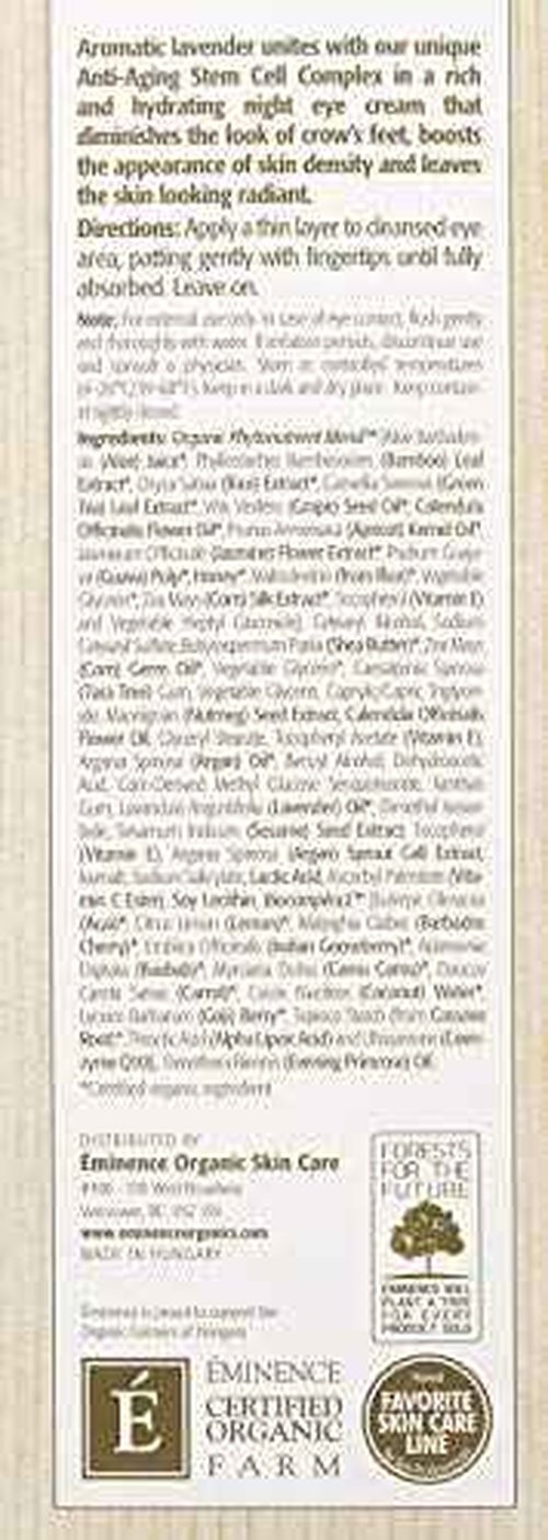 Eminence Lavender Age Corrective Night Eye Cream, 1.05 Ounce